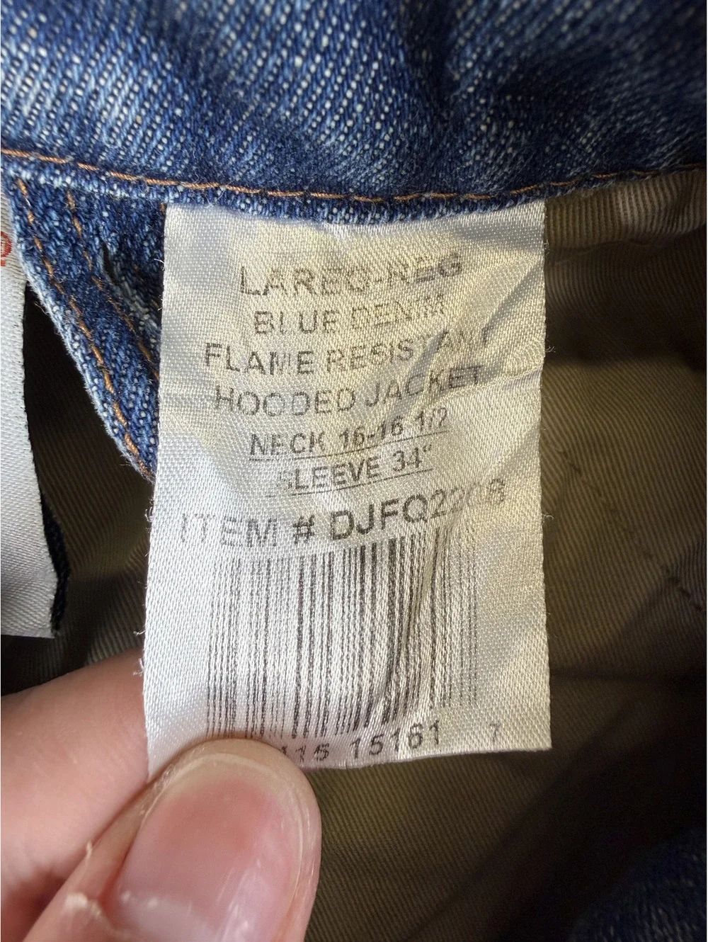 Rasco FR Large Blue Denim Flame Resistant Hooded Jacket